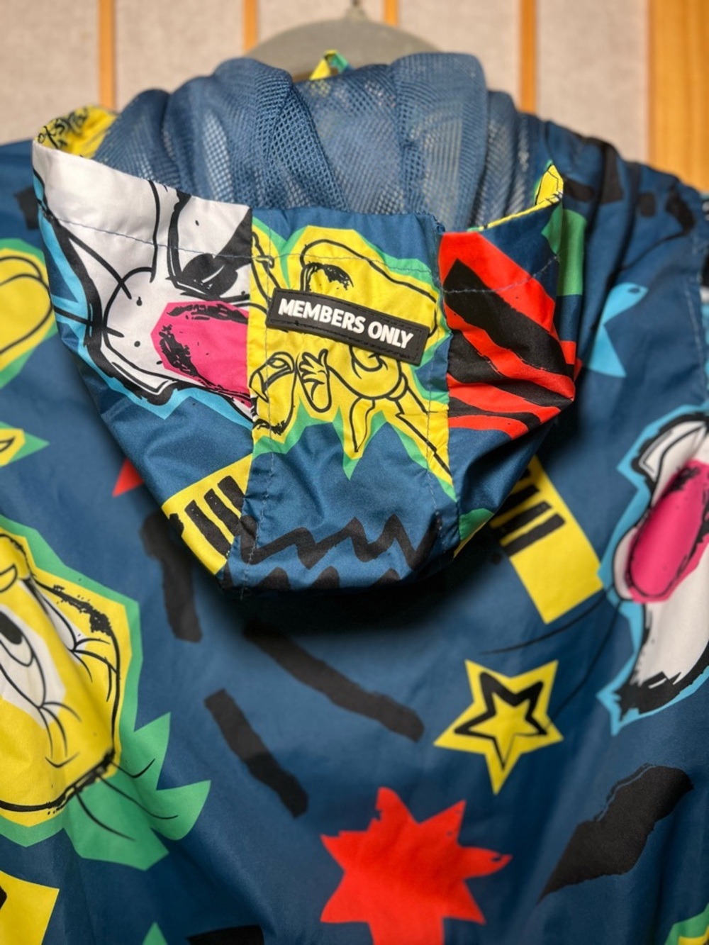 Looney Tunes Members Only Hooded Windbreaker Jacket Kids Size5 Colorful Graphic - Picture 8 of 15